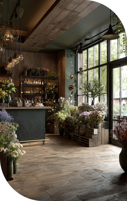 Riva Blooms flower shop interior